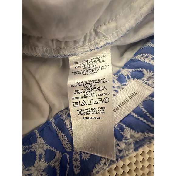 Ann Taylor Loft Shorts Womens 2 All Over Lace Eyelet Riviera Baby Blue Scalloped - Picture 12 of 12